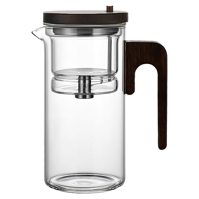 Stainless Steel Tea Strainer Glass Floating Teapot Large Capacity Glass One Click Filtration Tea Separation Brewing Teapot