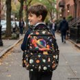 thumbnail image 6 of HELLHERO Front Pocket Backpack for Travel Scuola, Polyester Multi-Pockets Toddler Bookbag, Planets, 6 of 8