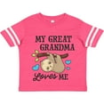 thumbnail image 3 of Inktastic My Great Grandma Loves Me with Sloth and Hearts Boys or Girls Toddler T-Shirt, 3 of 5