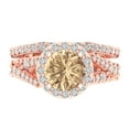 thumbnail image 2 of 2.32 ct Brilliant Round Cut Yellow Moissanite 14K Rose Gold Halo Solitaire with Accents Engagement Bridal Wedding Ring Band Set size 5.25, 2 of 6