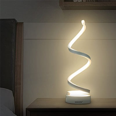 Makion Spiral Led Table Lamp Curved, Contemporary Led Table Lamps