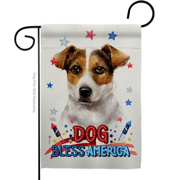 Breeze Decor G120103-BO Patriotic Russell Terrier Animals Dog 13 x 18.5 in. Double-Sided Decorative Vertical Garden Flags for House Decoration Banner Yard Gift