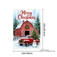 thumbnail image 4 of JOOCAR Merry Christmas Red Barn and Truck Garden Flag for Winter Christmas Home Outdoor Garden Yard Door Decor 12x18 inch, 4 of 5