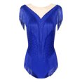 thumbnail image 4 of iiniim Womens Rhinestone Fringed Latin Tango Leotard Sleeveless Ballet Dance Bodysuit Gymnastic Dancewear Royal Blue M, 4 of 7
