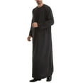 thumbnail image 4 of Styesk Vestes pour Hommes Robe Musulmane Arabe Robe Longue Style Long Manches Longues Col Rond Poche Chandail Longue Chemise Mode Décontractée, 4 of 8