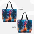 thumbnail image 2 of Fotbe Modern Art Red And Blue Colors Bolsa Tote con Estampado para Mujer, Bolsos con Cremallera, Bolsa de Hombro Casual de Gran Capacidad con Bolsillos Internos, 2 of 7