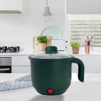 Usloyux Under $5 Multi-purpose Electric Cooker, American Standard Mini Pot for Dormitory, Portable Noodles Hot Pot with Transparent Lid, Student Dorm Cooking Pan, Small Frying Pan for Ramen