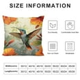thumbnail image 5 of Creowell Hummingbird Flowers Water Droplets Square Pillow Cover Case for Cushions Sofa Bed Outdoor Decoration High-Quality All-Season Pillow Case 1PC 24x24in, 5 of 5