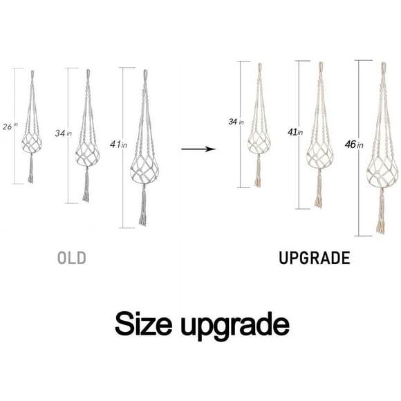 3 Pack Macrame Plant Hanger and 3 PCS Hooks Indoor Outdoor Hanging Plant Holder Hanging Planter Stand Flower Pots for Decorations