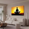 thumbnail image 3 of Yoga Meditation in Lotus Pose Under Golden Sky at Sunset Canvas Poster Bedroom Decor Sports Landscape Office Room Decor Gift,Frame-style,12x18inch(30x45cm), 3 of 8