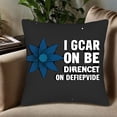 thumbnail image 5 of Set of 2 Decorative Throw Pillow Covers 18x18in - Stylish Dark Background with Bold White Text & Blue Flower Design for Couch Bed Car, 5 of 8