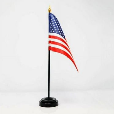 USA American Desk Flag Set 4"x6" Flags Flag (Made in USA)