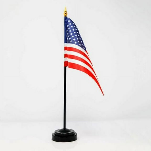 USA American Desk Flag Set 4"x6" Flags Flag (Made in USA)