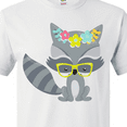 thumbnail image 4 of Inktastic Hipster Raccoon, Raccoon With Glasses, Flowers T-Shirt, 4 of 5
