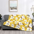 thumbnail image 2 of Honeii Lilies Flowers print throw blanket, crafted from cozy cotton flannel, offers versatile home decor as a bedding suitable for all seasons.-60"x50", 2 of 6
