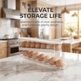 thumbnail image 2 of Dispensador de huevos con tapa - Organizador transparente de huevos para nevera, caja de almacenamiento para refrigerador con diseño deslizante para puerta lateral, apilable y fácil acceso, 2 of 4