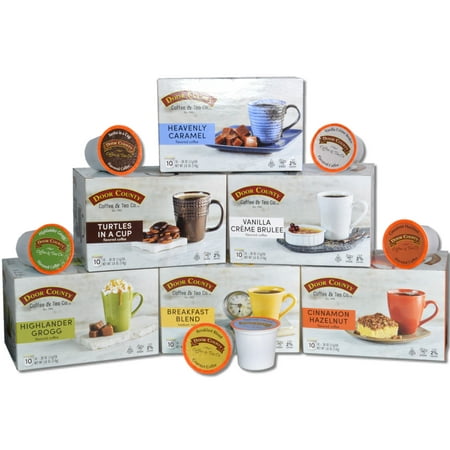 Door County Coffee Coffee Best Sellers Single Serve Coffee Variety Pack K-Cups - 60