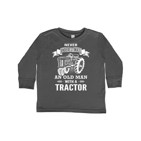 

Inktastic Old Man Tractor Gift Toddler Boy Girl Long Sleeve T-Shirt