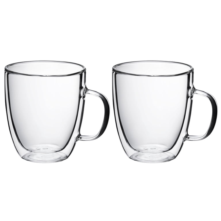8 Oz Borosilicate Coffee Cups With Handle Borosilicate Double Wall Glass  Mugs - 8 Oz Set Of 2 With Handles, Heat Resistant Heat Resistant Glasses