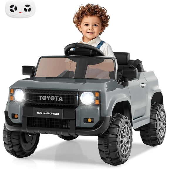 Licensed Toyota Ride on Car by OLAKIDS, Battery Powered Electric Vehicle for Kids with Remote Control, MP3, USB, Power Display, LED Lights, Suspension, Ride on Toy for 3 Boys Girls