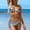 A1128 Gray, variant on Bikini Sets for Women Metallic Shimmer 2 Piece Bathing Suits with Sarong Skirt Cover Up Halter Triangle High Cut Flattering Beachwear