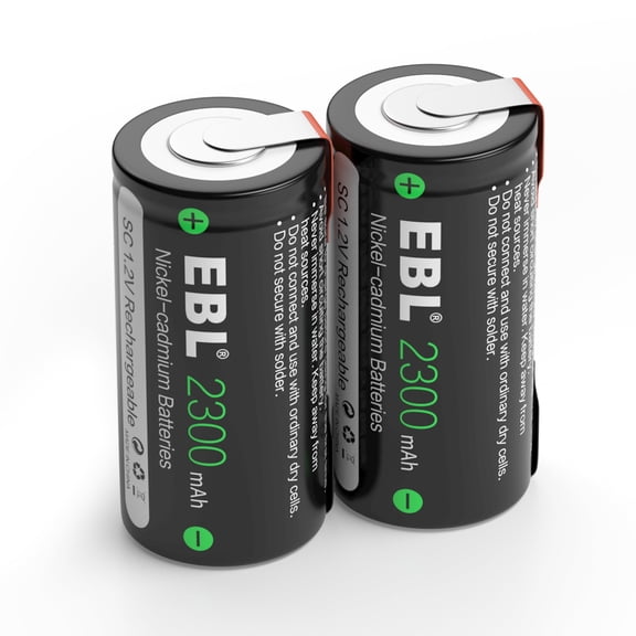 EBL Rechargeable C Batteries 2300mAh Battery Size C General Purpose Battery for Power Device, 2 Pack