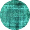 thumbnail image 1 of Ahgly Company Indoor Round Abstract Turquoise Blue Modern Area Rugs, 8' Round, 1 of 4