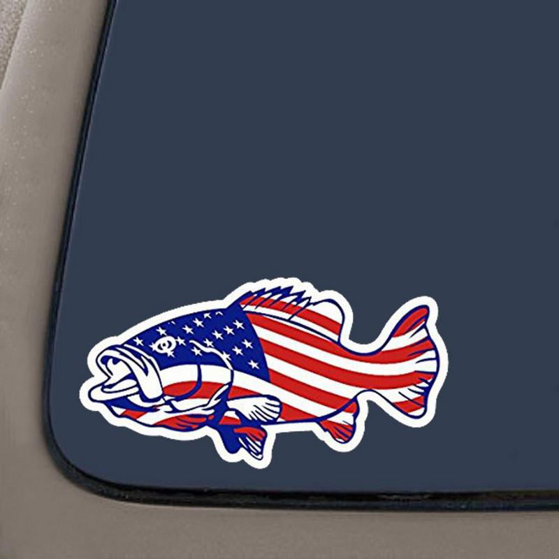 American Flag Bass Decal Sticker | 5.5-Inches Wide | Vinyl Decal ...
