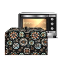 TSOVTHRID Boho Mandala Floral Print Toaster Oven Cover Dust-Proof Microwave Oven Cloth Cover with Handle Heat-Resistant Kitchen Machine Covers Case Protections Protector, 18.25"W x 14.5"D x 11"H, S