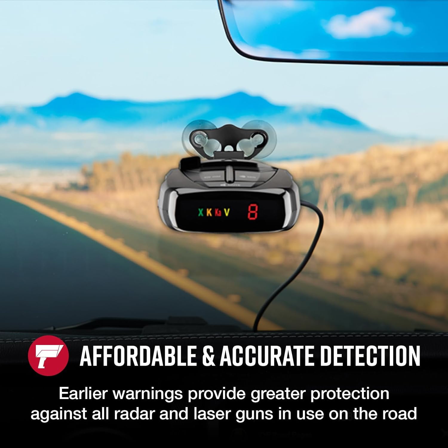 Cobra RAD 380 Laser Radar Detector – Long Range Detection, LaserEye Front & Rear Detection, IVT Filtering, Adjustable Sensitivity