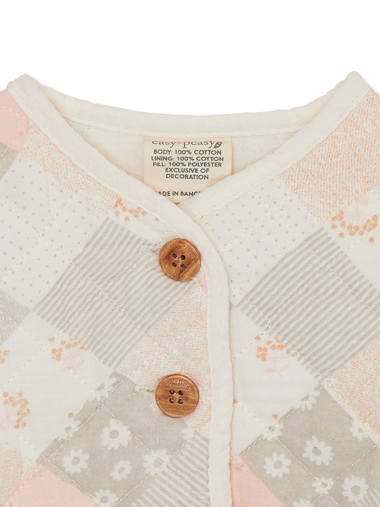 easy-peasy Baby Girl Quilted Jacket, Sizes 0-24 Months