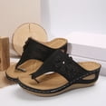 thumbnail image 4 of Leozcaa Orthopedic Wedge Sandals for Women 2025 Arch Support Flower Dressy Flip Flops Summer Walking Shoes, 4 of 8