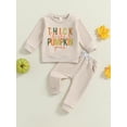 thumbnail image 2 of Suealasg Toddler Boys Fall Winter Clothes 6M 12M 18M 2T 3T Infant Baby Boys 2Pcs Halloween Outfits Long Sleeve Letter Print Pullover + Pocket Pants Set, 2 of 7