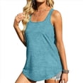 thumbnail image 3 of Camisetas Sin Mangas para Mujer, Estilo Túnica Informal, Holgadas y con Cuello en U y Dobladillo para Verano Lago Azul L, 3 of 5