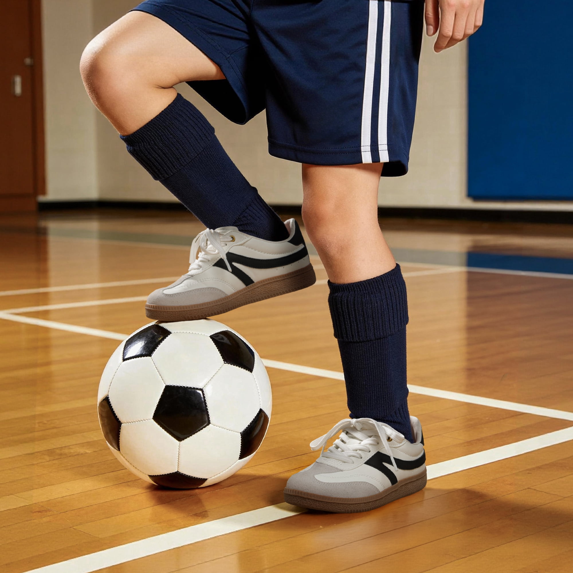 DREAM PAIRS Boys Girls Indoor Soccer Shoes Kids Youth Child Training Football Baseball Tennis Casual Sneakers