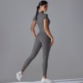 thumbnail image 2 of Conjunto de yoga 2025, mono de mujer, traje de una pieza con cremallera, manga corta, ropa de entrenamiento para gimnasio, traje de fitness, ropa deportiva, chándal, 2 of 5
