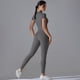 thumbnail image 2 of Conjunto de yoga 2025, mono de mujer, traje de una pieza con cremallera, manga corta, ropa de entrenamiento para gimnasio, traje de fitness, ropa deportiva, chándal, 2 of 5