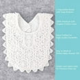 thumbnail image 3 of LNGOOR 2 Pcs Baby Bibs Lace Fake Collar Baby Bandana Bib for Drooling and Teething with Snap, 100% Organic Cotton Bib Burp Cloths for Baby Girl, Baby Shower Gift Set (White+Beige), 3 of 6