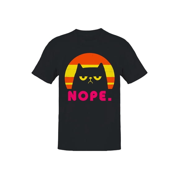 Retro Cat Nope Sunset Men's T-shirt