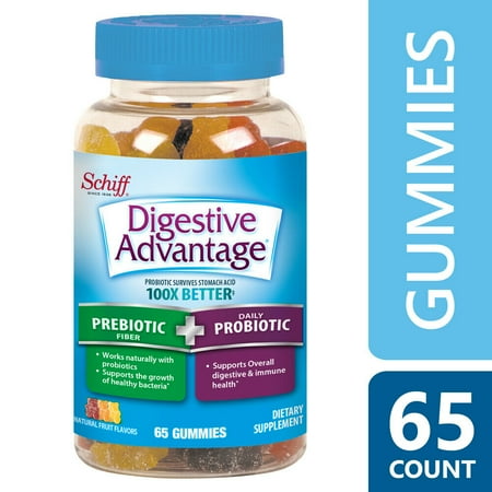 Digestive Advantage Probiotic Gummies Plus Fiber, 65 count (Pack of 3)