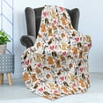 thumbnail image 4 of Dog Lover Soft Flannel Fleece Throw Blanket, Cartoon Canines Bullterrier Doberman Husky Spaniel Love Theme Funny Characters, Cozy Plush for Indoor and Outdoor Use, 60" x 80", Multicolor, by Ambesonne, 4 of 5