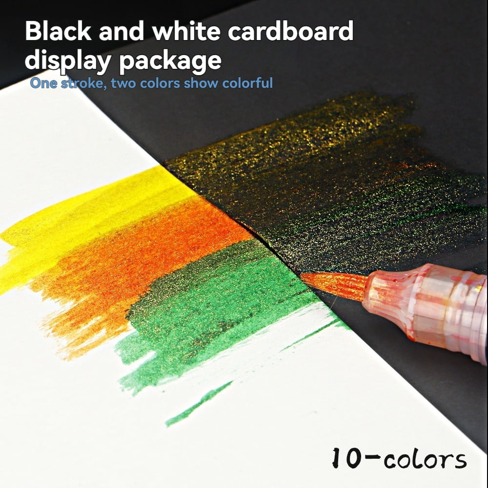 10 Glitter Paint Pens Sparkly and Shiny for Writing, Painting, DIY Craft Making, Coloring, Glitter Markers Extra-Fine Tip