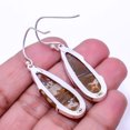 thumbnail image 2 of Ocean Jasper -Madagascar Designer Handmade 925 Sterling Silver Earring 1.76", Brown Ocean Jasper Earring E_7998_332_54, 2 of 2