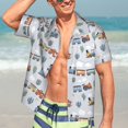 thumbnail image 7 of Pofeuu Trains And Cactuse Print Hawaiian Shirt for Men Sleeves Casual Button Down Summer Beach Dress Shirts T-Shirts,Large, 7 of 7
