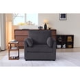 thumbnail image 5 of Leumius Corduroy Accent Chair, Modern Upholstered Single Sofa Armchair with 2 Pillows and Side Storage Pockets,Comfy Oversized Reading Chair for Living Room, Bedroom, Apartment,Blue, 5 of 12