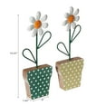 thumbnail image 2 of IH Casa Decor Galvanized Daisy On Wood Stand Asstd - Set of 2, 2 of 3
