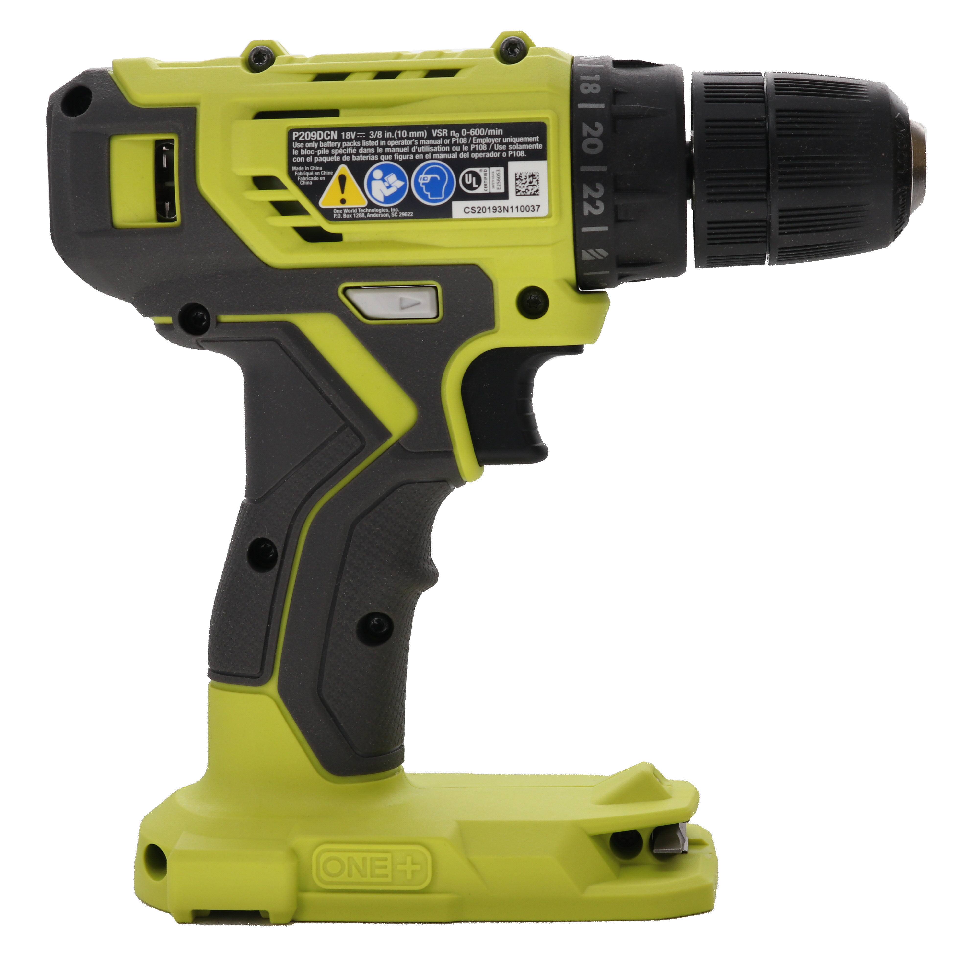 ZX404 Cordless Drill Driver Tool Only Ryobi P209DCN 18v One 