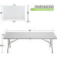 thumbnail image 3 of NALYL 8ft Plastic Folding Table with Handle for Indoor Outdoor, 6 Foot Utility Commercial Craft Foldable Table for Party Events,Grey, 3 of 10