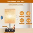 thumbnail image 4 of L&aacute;mparas de Mesa Recamara y Bur&oacute; Con Bombilla,L&aacute;mpara de Mesita Control T&aacute;ctil,L&aacute;mpara de Bur&oacute;,2 Puertos USB (A+C) y 2 Salidas de CA,3, 4 of 7