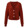 thumbnail image 5 of Arlun Women's Solid Color Knit Sweaters Cardigan 2025 Fall Winter Button down Open Front Casual Loose Sweater Soft Comfortable V-Neck Long Sleeve Outwear Red XL, 5 of 7